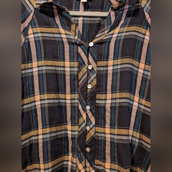 J. Jill Petite Plaid Cotton Modal Blend Button-Up Shirt Casual Comfort Relaxed - Picture 5 of 9